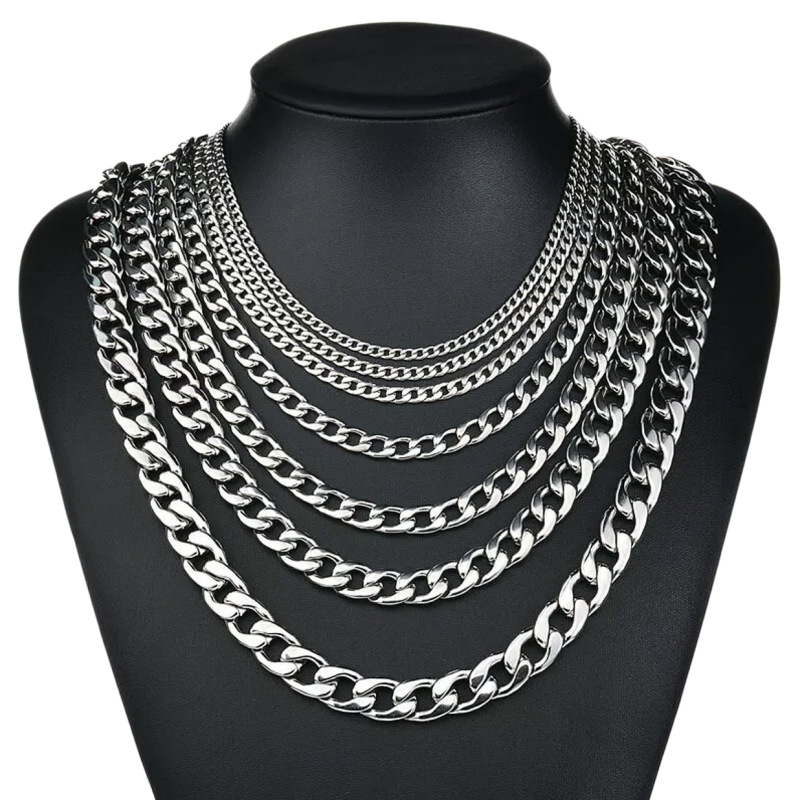 Men Accessories Neck Chain - YQ 3MM-10MM 316L Paslanmaz Çelik Küba