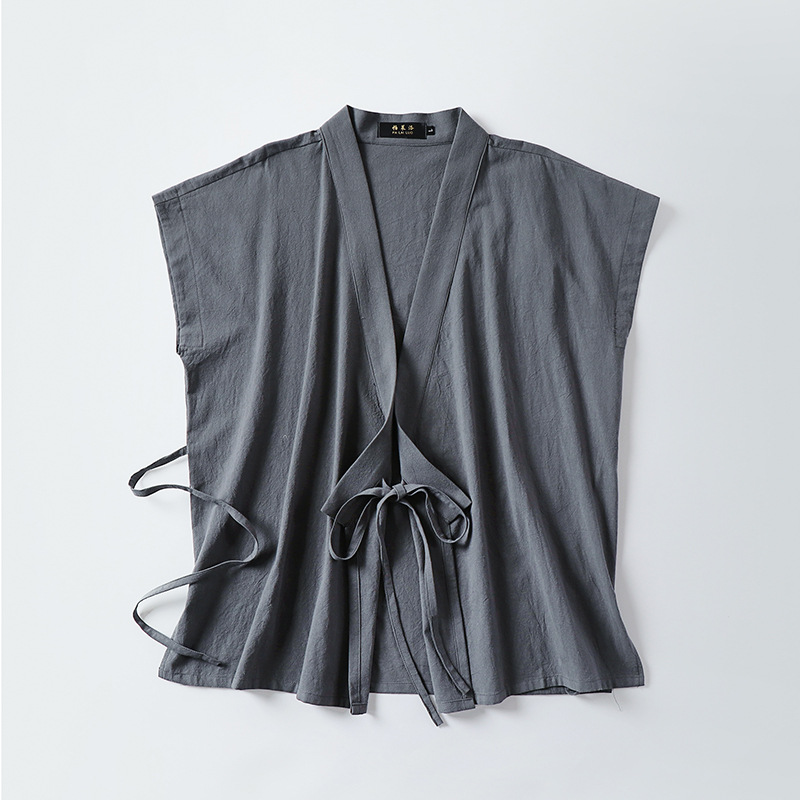 Çin erkek pamuk keten kolsuz b - Men'S Kimono Accessories incelemesi ve fiyatı